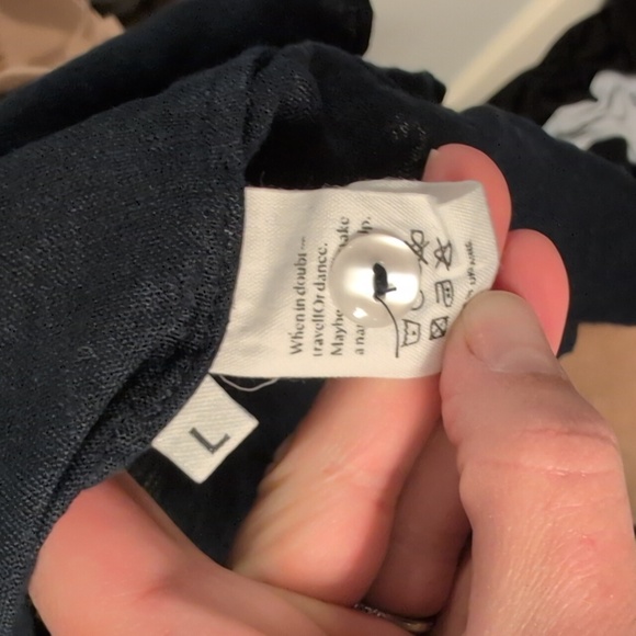 Sleeper Brigitte linen midi navy sz L EUC - Picture 9 of 10